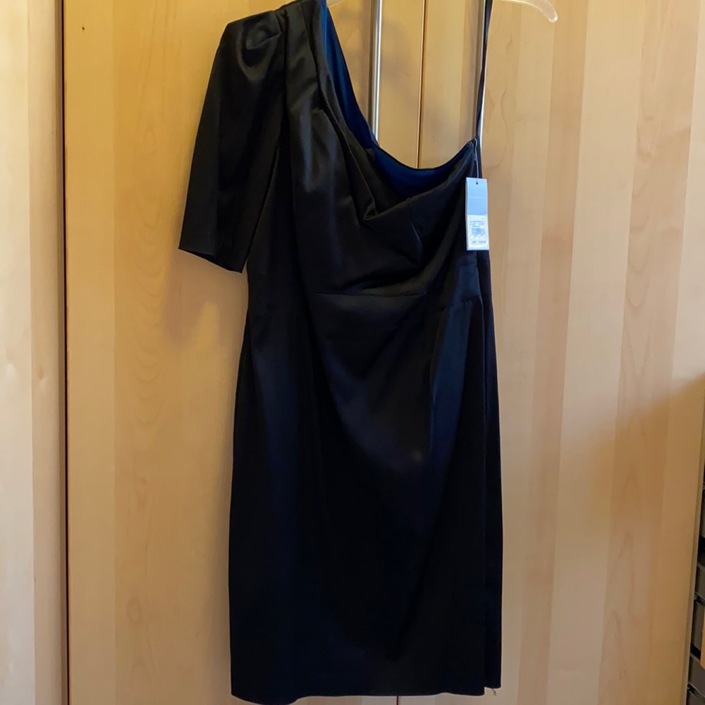 Donna Ricco - NWT black one shoulder dress